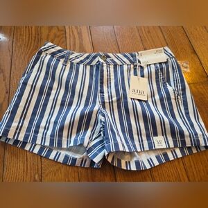 a.n.a Navy and White Striped Shorts